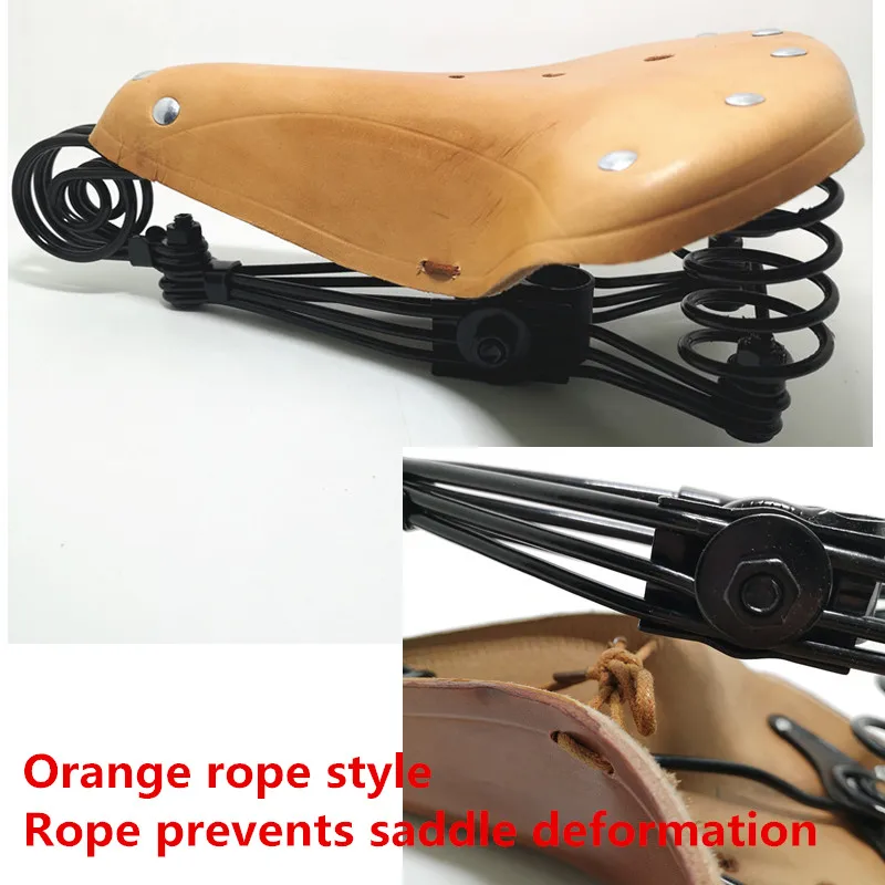 G10 New orange Винтажное весеннее седло в виде слона из натуральной кожи в старом стиле, велосипедное седло из натуральной кожи, TDX-5 - Цвет: G10 New orange