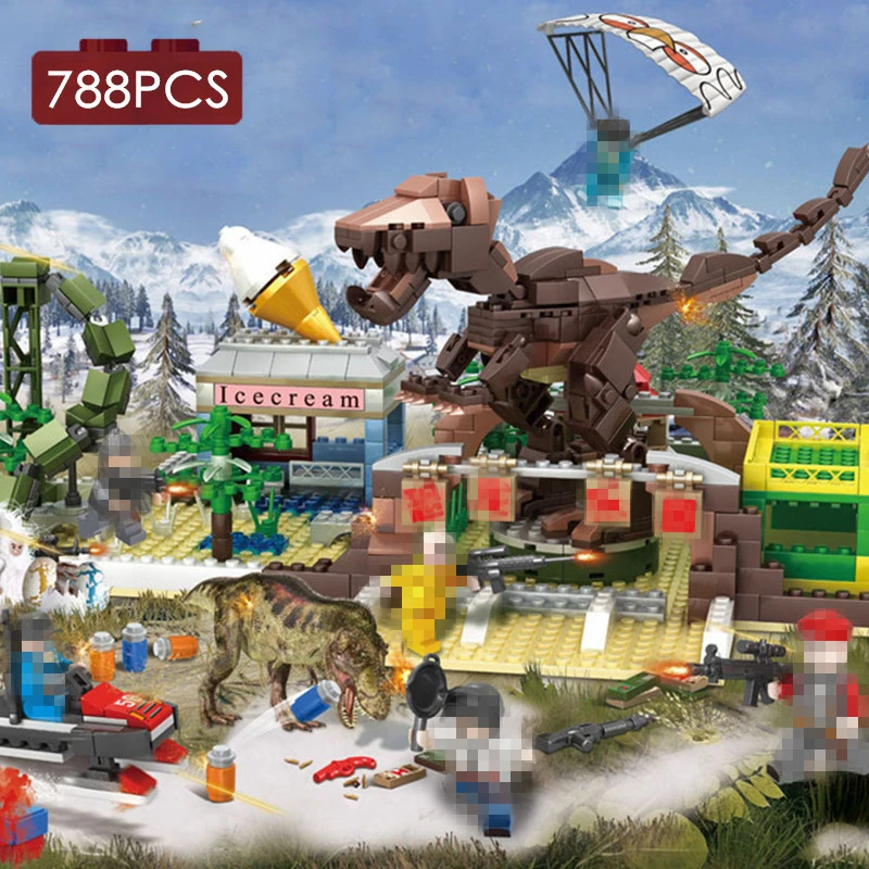 788 шт модель сборки строительные блоки тираннозавр динозавр Райский парк битва