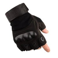 fingerless tactical gloves military army swat soldier shooting paintball airsoft carbon hard knuckle half finger gloves men