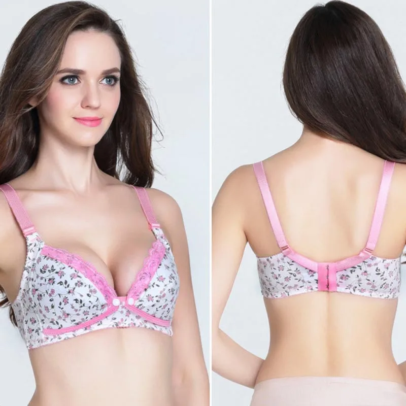 Бюстгальтер для кормящих матерей с передней пряжкой без косточек грудного