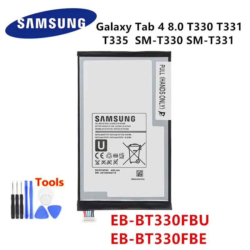 

SAMSUNG Orginal EB-BT330FBU EB-BT330FBE 4450mAh Battery For Samsung Galaxy Tab 4 8.0 T330 T331 T335 SM-T330 SM-T331 T337 +Tools