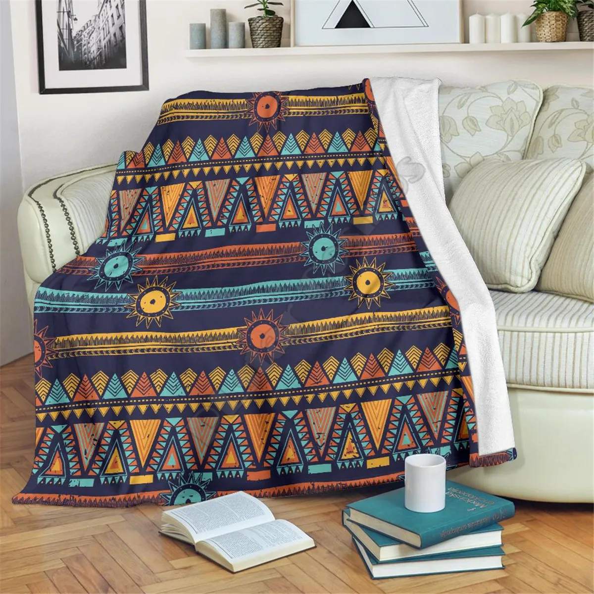 

African Premium 3D printed Sherpa Blanket on Bed Home Textiles Dreamlike HOME ACCESSORIES Drop shipping