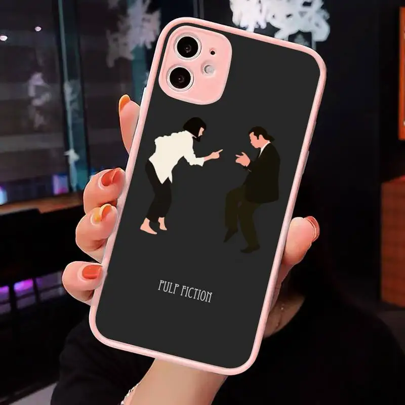 

PULP FICTION MOVIE POSTER Phone Cases Matte transparent For Pink iPhone 12 Mini 11 Pro XR XS Max 7 8 Plus X Back Cover