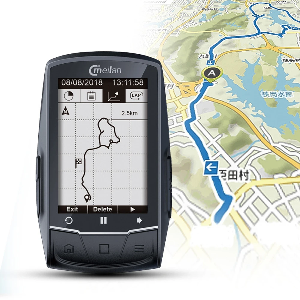 Велокомпьютер Meilan M1 GPS-навигация спидометр BLE4.0 подключение к монитору частоты