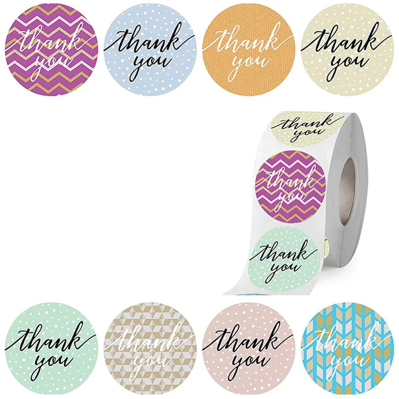 100 шт./лот бумажные этикетки наклейки золотые спасибо для печати ручной работы