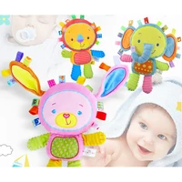 baby rattles mobiles squeaky sound toy 0 12 months appease ring bell soft plush educational infant trolley crib hanging toys