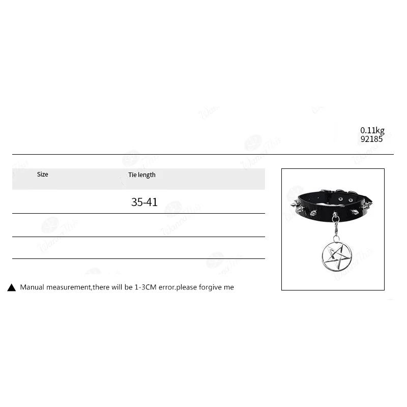 

[You're My Secret] Dark Gothic Pentagram Choker PU Leather O-Alloy Chain Punk Women Metal Necklace Harajuku Party Rivet Chokers