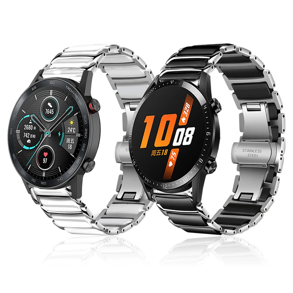 Браслет для HUAWEI GT2 GT 2 46 мм керамический ремешок из нержавеющей стали HONOR Magic Watch 42