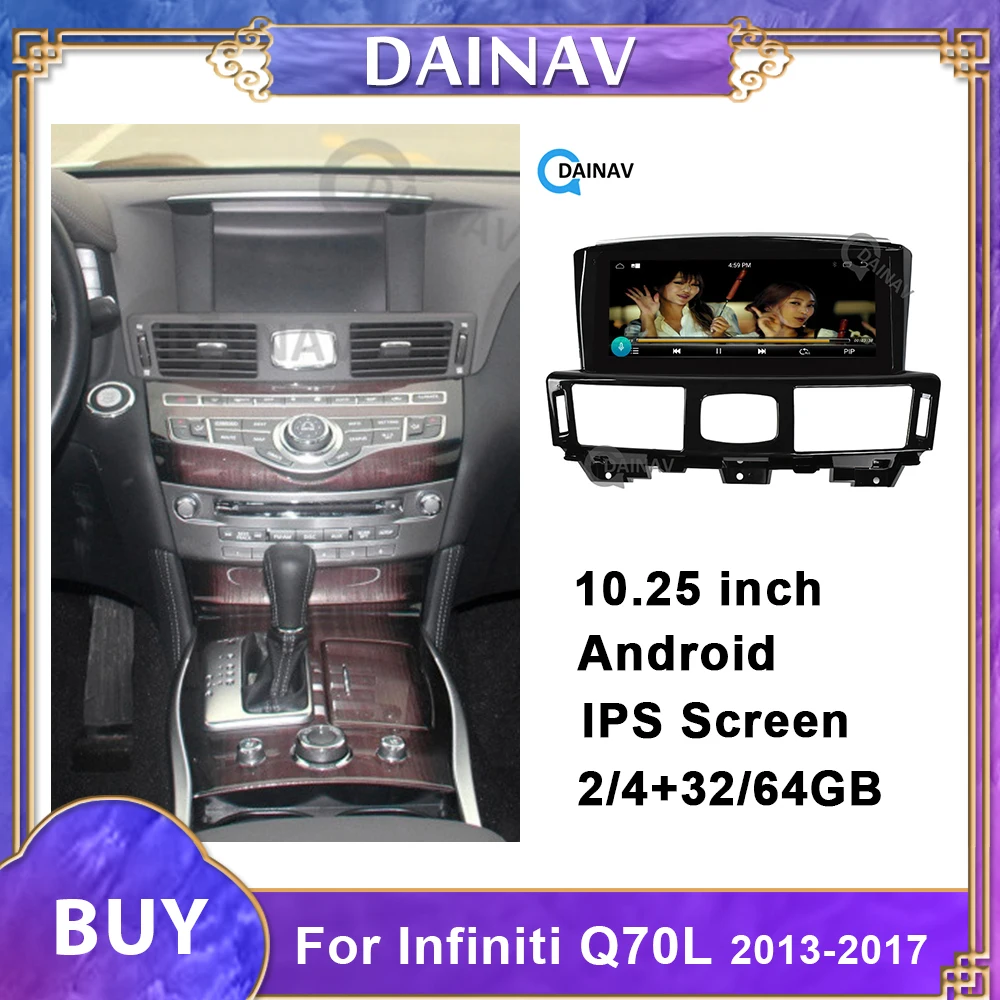

Android Car Radio GPS Navigation For Infiniti Q70L 2013-2017 Tesla style auto multimedia DVD player stereo