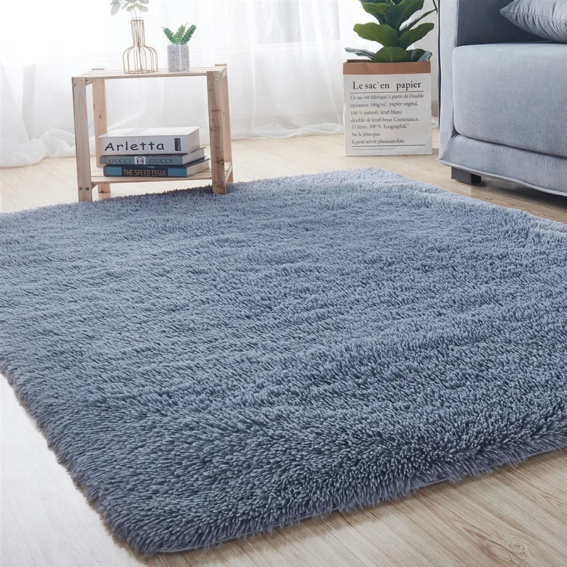 Мягкий Плюшевый коврик для ванной комнаты прикроватный спальни сплошной цвет