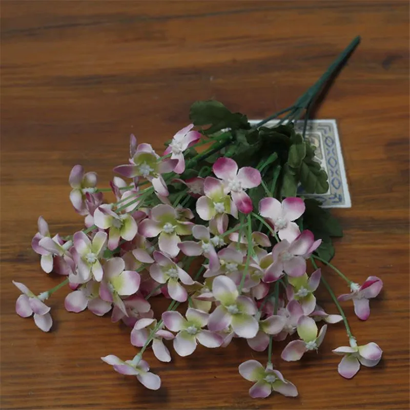 

10P Fake Cross Flower (5 stems/bunch) 13.78" Length Simulation Hydrangea for Home Wedding Decorative Artificial Flowers