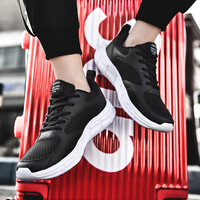 

Plus Size Running Shoes for Men Breathable Mesh Outdoors Sport Shoes Male EVA Lightweight Sneakers Jogging Durable Grey