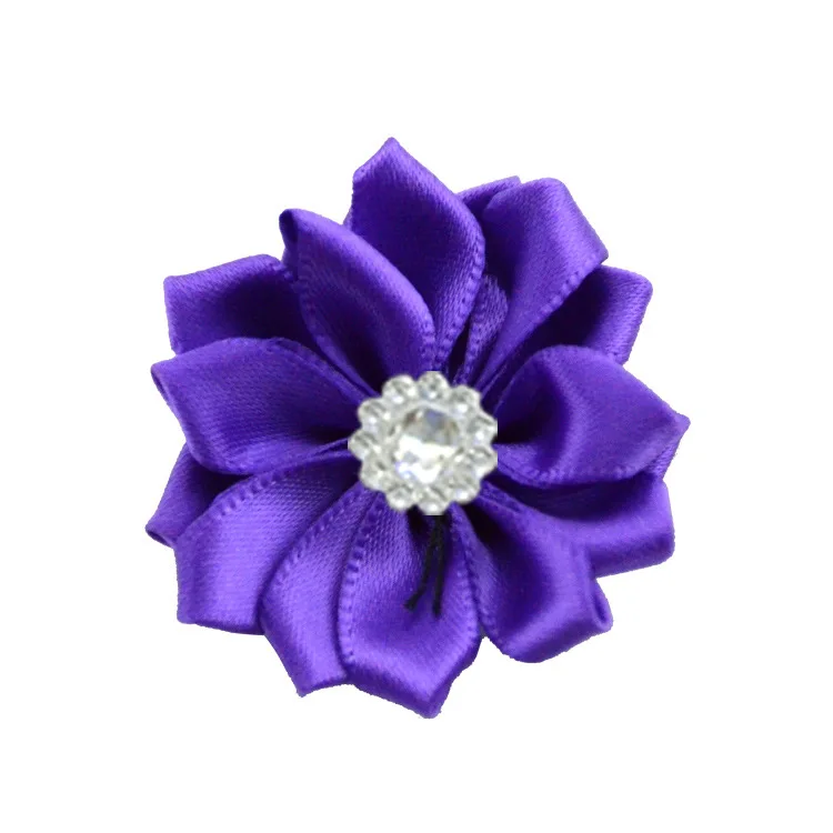 3-10pcs Nishine 1," 10 шт./лот 16 Petaled атлас с розочками лента цветы с жемчужной кнопкой используется для повязка на голову" сделай сам "заколки аксессуары для волос - Цвет: 3-10pcs
