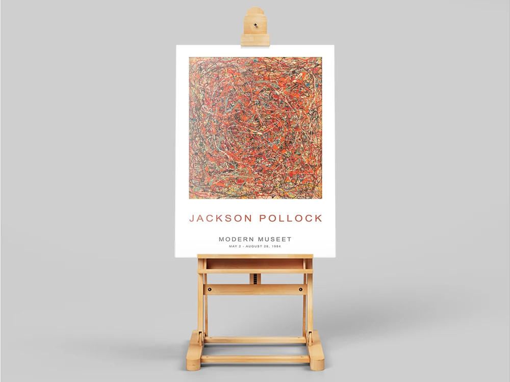Джексон Поллок Абстрактная Картина на холсте постер линия граффити