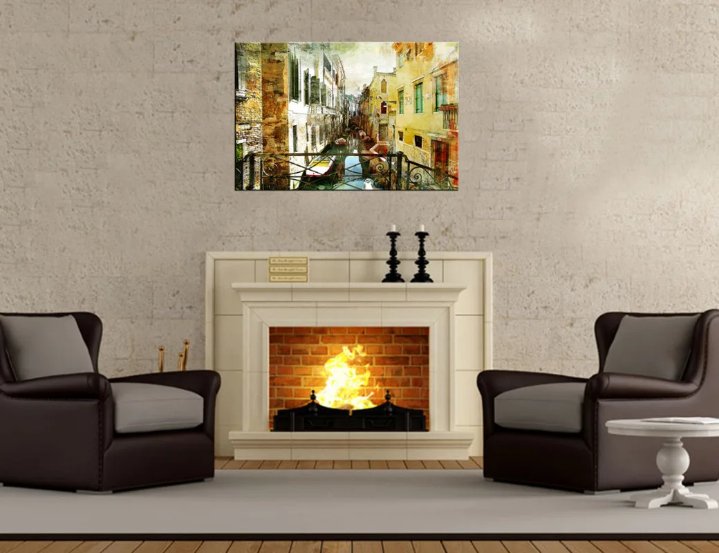 Винтажные архитектурные принты Венеция большой канал Лодка на стену искусство