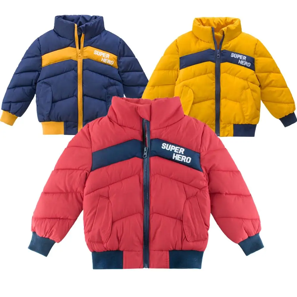 Детские теплые куртки Зимняя куртка для маленьких мальчиков Пальто Супергерой
