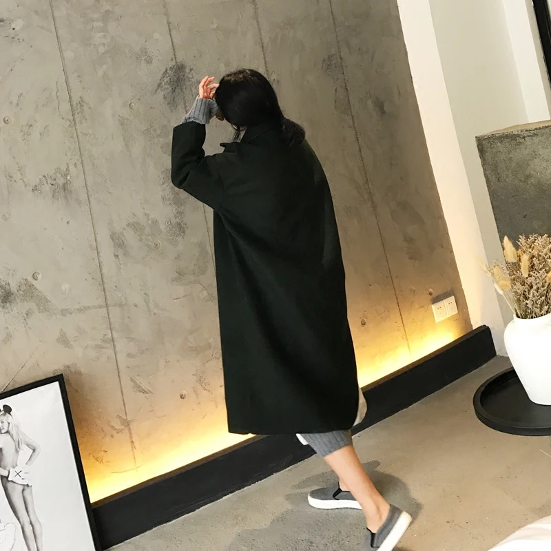 Осеннее и зимнее новое длинное пальто для волос выше колена размер свободного