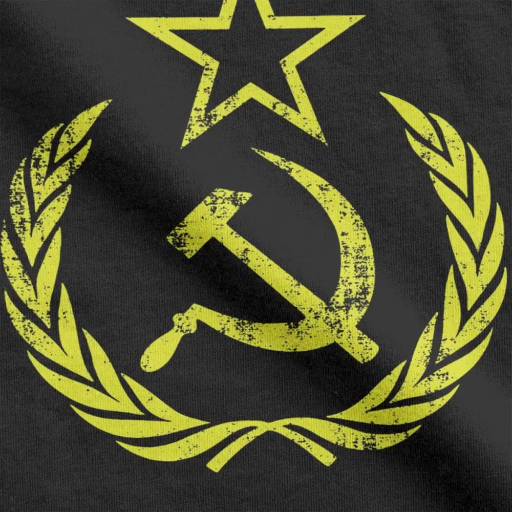 Новинка футболка коммунистического флага молоток серп Мужская из 100% хлопка