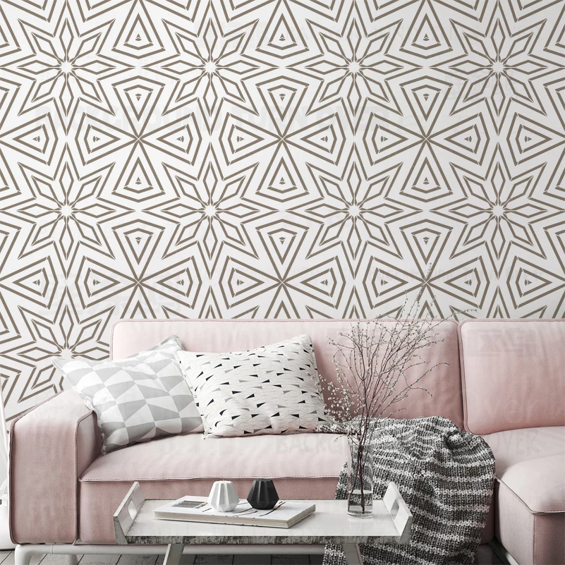 50 60cm Stencils For Walls Large Template Reusable Decor Flooring Tile Patterns Line Linear Retro Vintage Gatsby Star S010 |