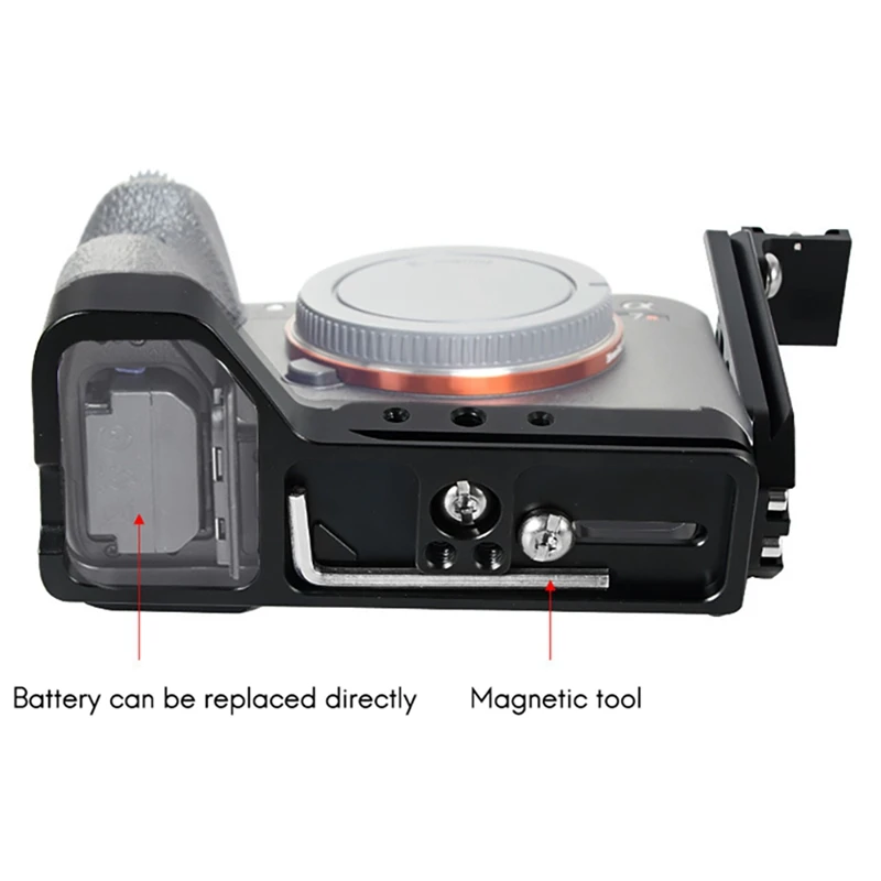 

A7R4 A7M4 Stretchable Adjustable Quick Release L Plate/Bracket Hand Grip with Hot Shoe for Sony A7RIV A7MIV Camera RRS