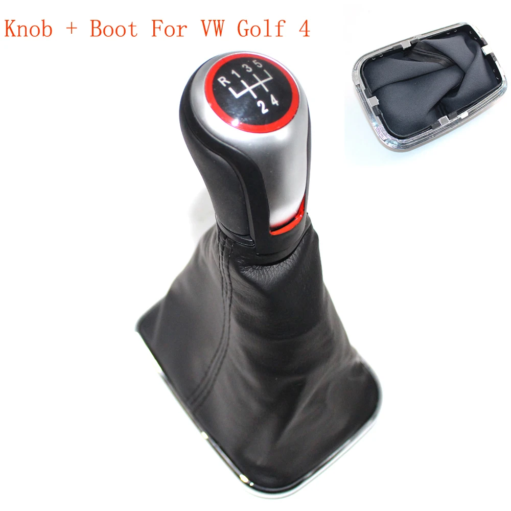 Ручка переключения передач для VW Volkswagen Golf 4 Mk4 для Golf 5/6 Mk5/6 Red Thread 5 speed и 6 рычаг переключения скорости кожаный ботинок