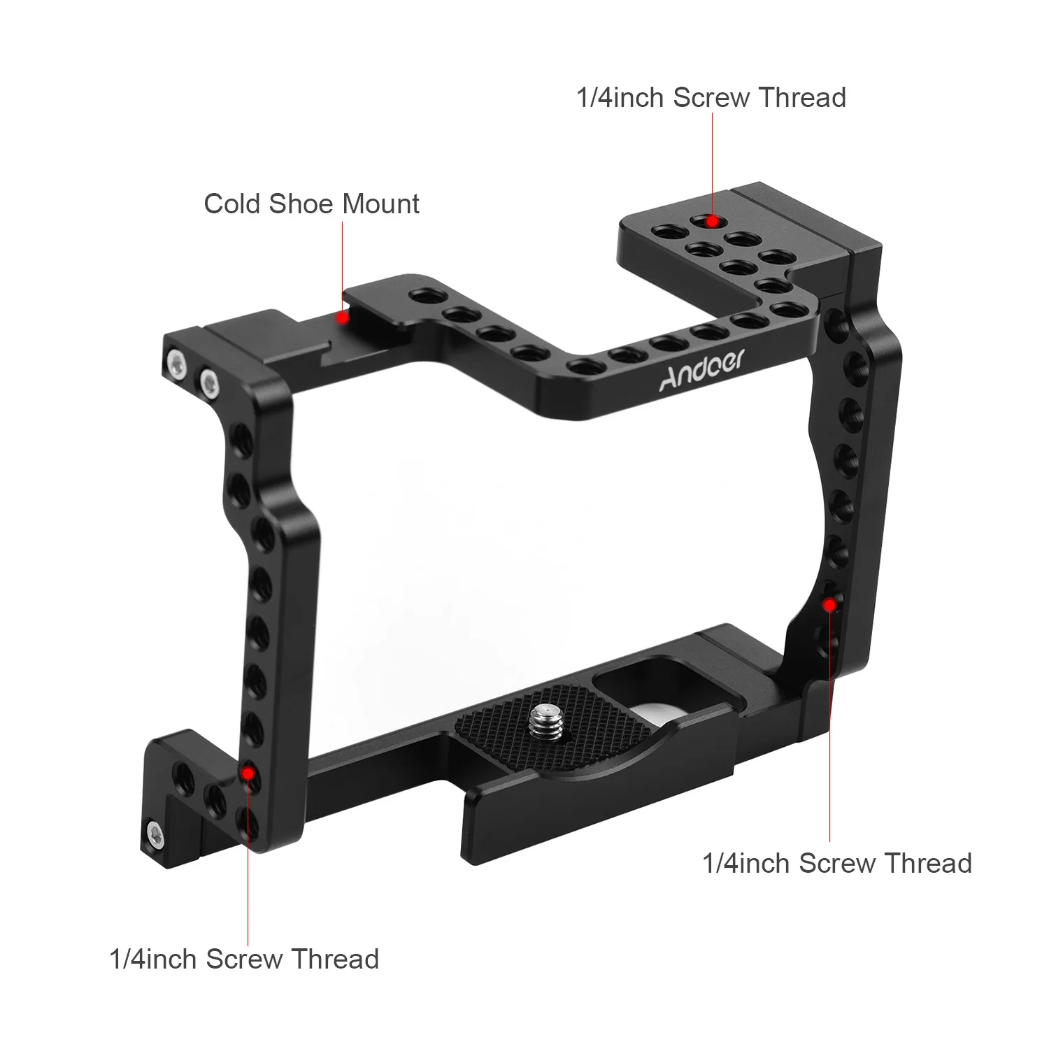 Камера Andoer Cage Rig из алюминиевого сплава 1:1 смоделированная с холодным башмаком 1/4