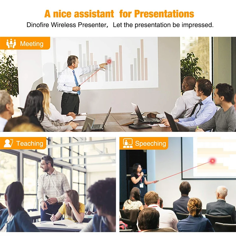 D.O.T Мощный USB игрушечная лазерная указка Prensentation кликер Беспроводной PowerPoint