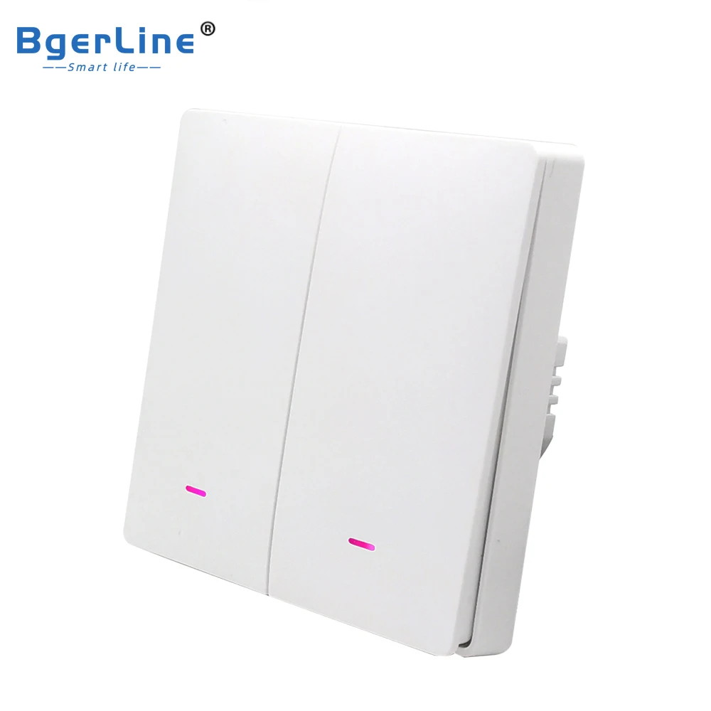 2gang Smart Wifi светильник переключатель интеллигентая (ый) клавиша кнопка переключения ЕС работать с Alexa Google Home приложение TUYA требуется нейтральный провод