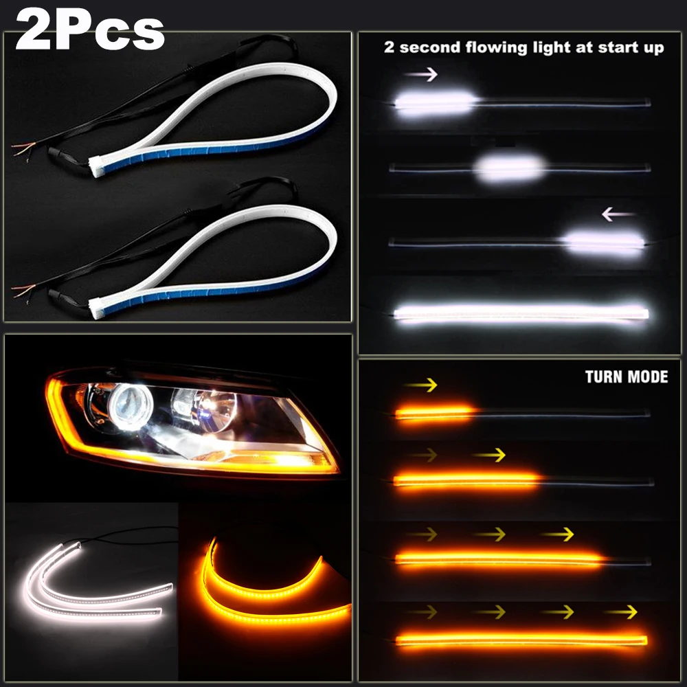 2 шт. ультратонкие автомобильные DRL светодиодный дневные ходовые огни белый