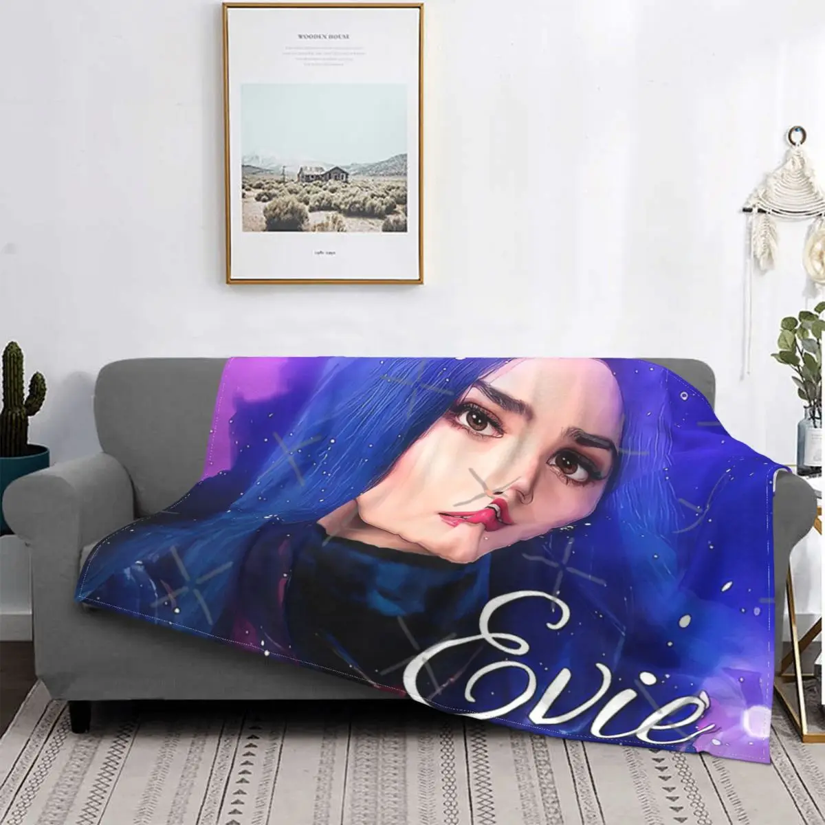 

Evie Blue Princess - Descendants 3 Blanket Bedspread Bed Plaid Blanket Sofa Blanket Plaid Blankets Blankets For Beds