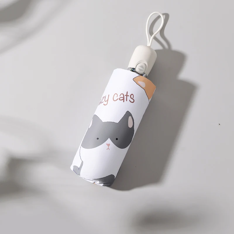 Ветрозащитный Портативный мини зонт 3/5 складной мультяшный зонтик от дождя для