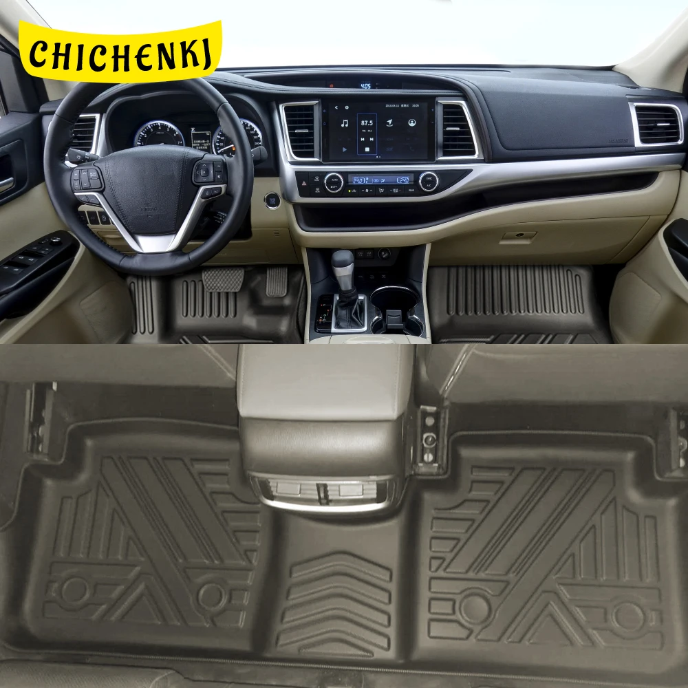

Автомобильные коврики для Toyota Highlander XU50 2016-2019, всесезонные коврики из ТПЭ для ног, водонепроницаемые коврики для подноса, аксессуары для инте...