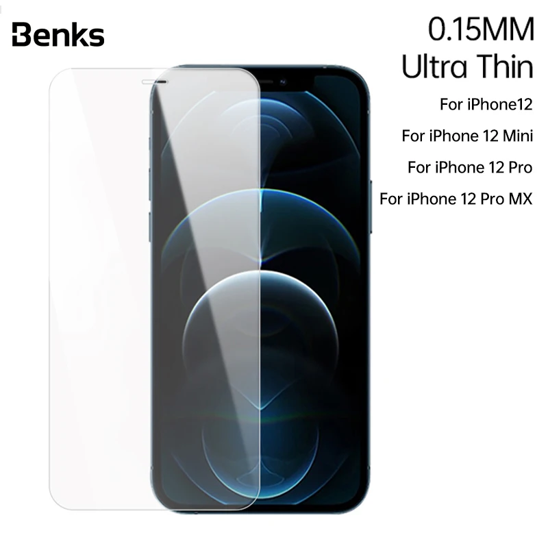 

Закаленное стекло Benks KR для защиты экрана iPhone 12 Mini Pro Max HD с защитой от синего света прозрачная пленка без черного края