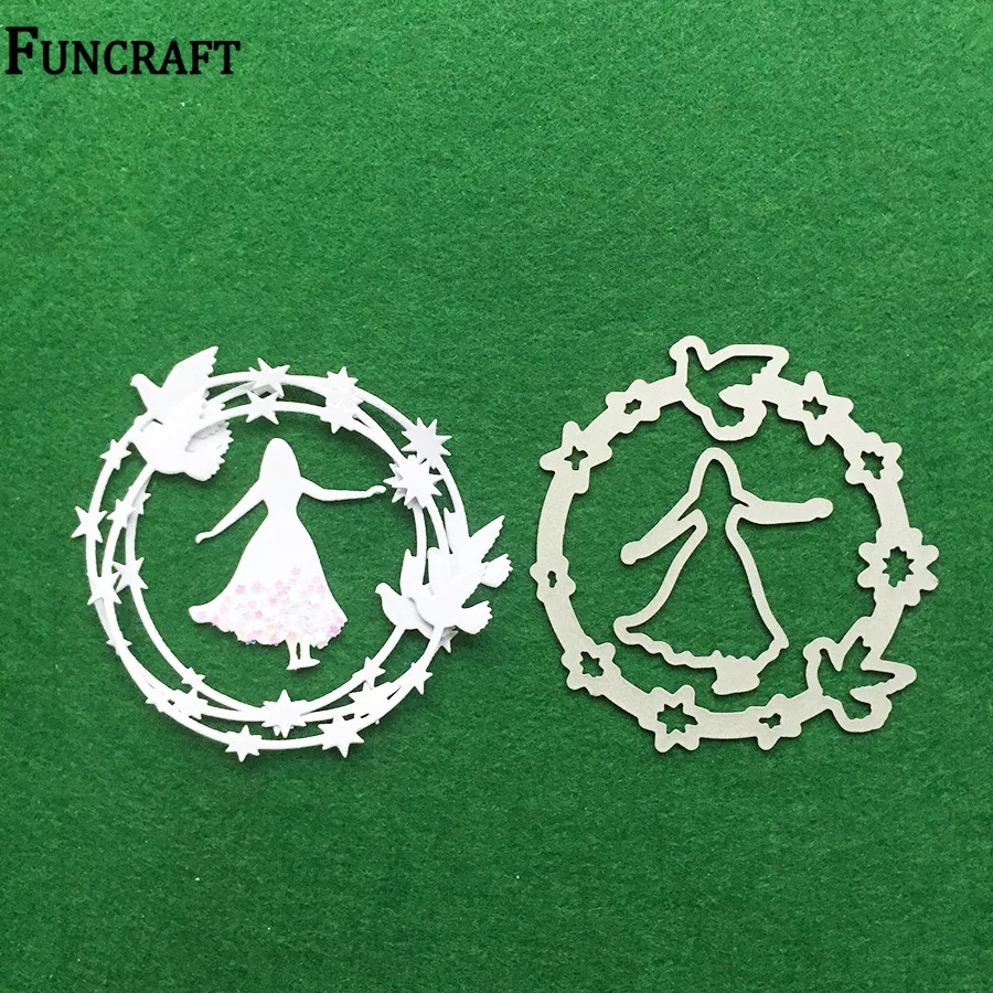 Красивая танцующая девушка цветок Венок тиснение металла резки штампы Kscraft