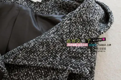 2020 пальто женское осеннее двубортное шляпа Модная тонкая шерстяная твидовая