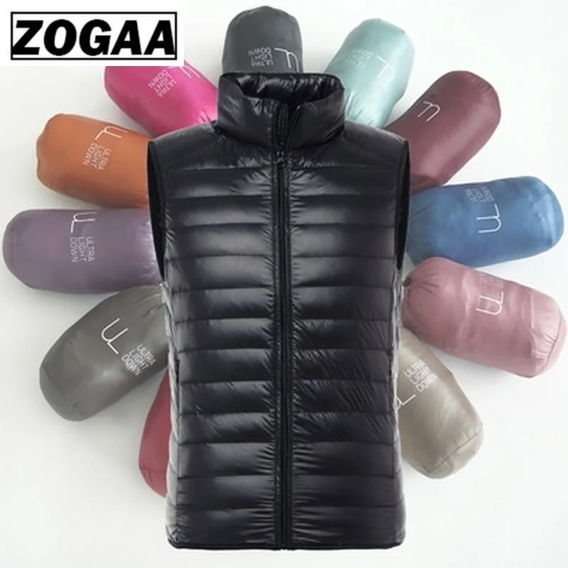 Мужской жилет на утином пуху ZOGAA зимний ультра-легкий Свободный без рукавов XS-3XL