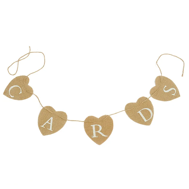 Джутовые сердца гессиань фотокарточки любовь сердце мини флажки баннер знак