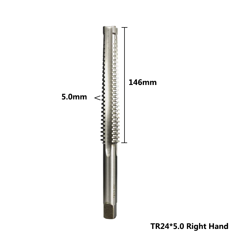 TR24X5mm right hand 1 шт. TR 20/22/24/26 крепежный винт крана трапециевидной метрической резьбы крана вправо/Левая рука Нажмите HSS Метчик - Цвет: TR24X5mm right hand