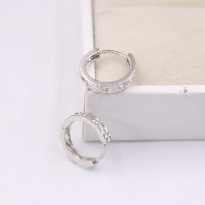 

Real 18K White Gold Earrings For Women Full Star Earrings 11.5mmDia Gift New