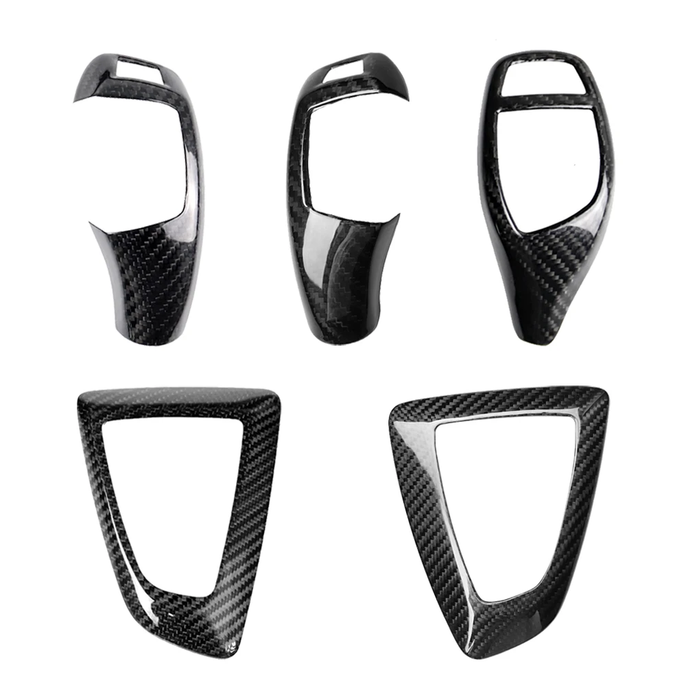 Ручка переключения передач и наклейки на панель из углеродного волокна для BMW 1 2 3