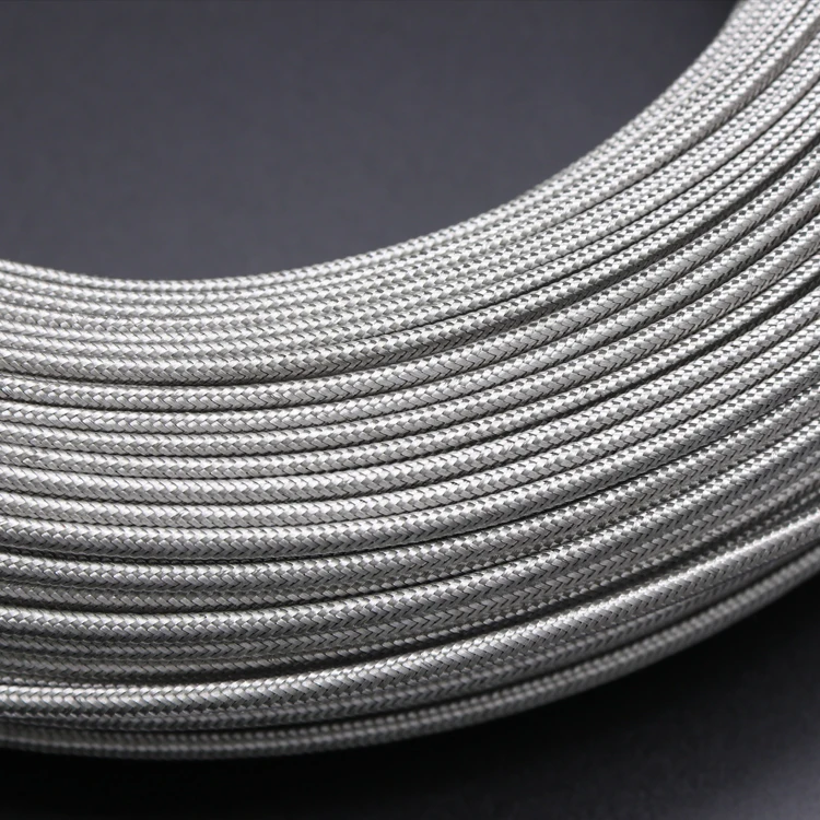 

KX Type 2Core x 0.6mm Thermocouple Wire Stainless Steel Shield Fiber Braid Insulated High Temperature Sensor Compensation Cable