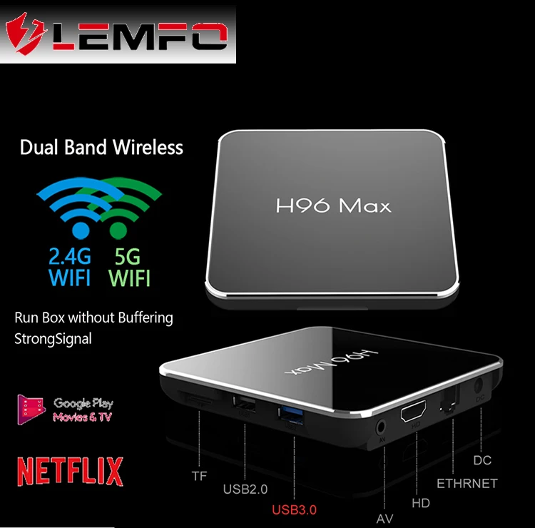 H96 MAX S905X2 Android 9 0 телеприставка Ethernet 100M 4GB ram 64GB 32GB H.265 4K DDR3 2 4/5G WiFi Netflix YouTube smart tv