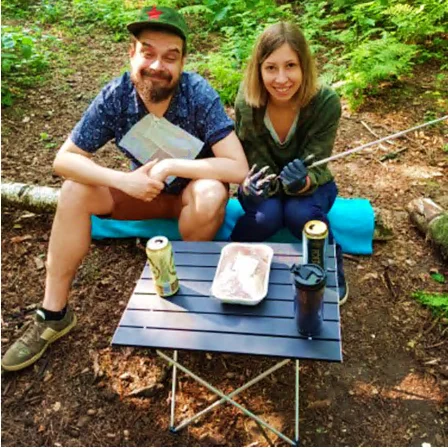 Портативный складной алюминиевый стол рулон легкий уличный для кемпинга и