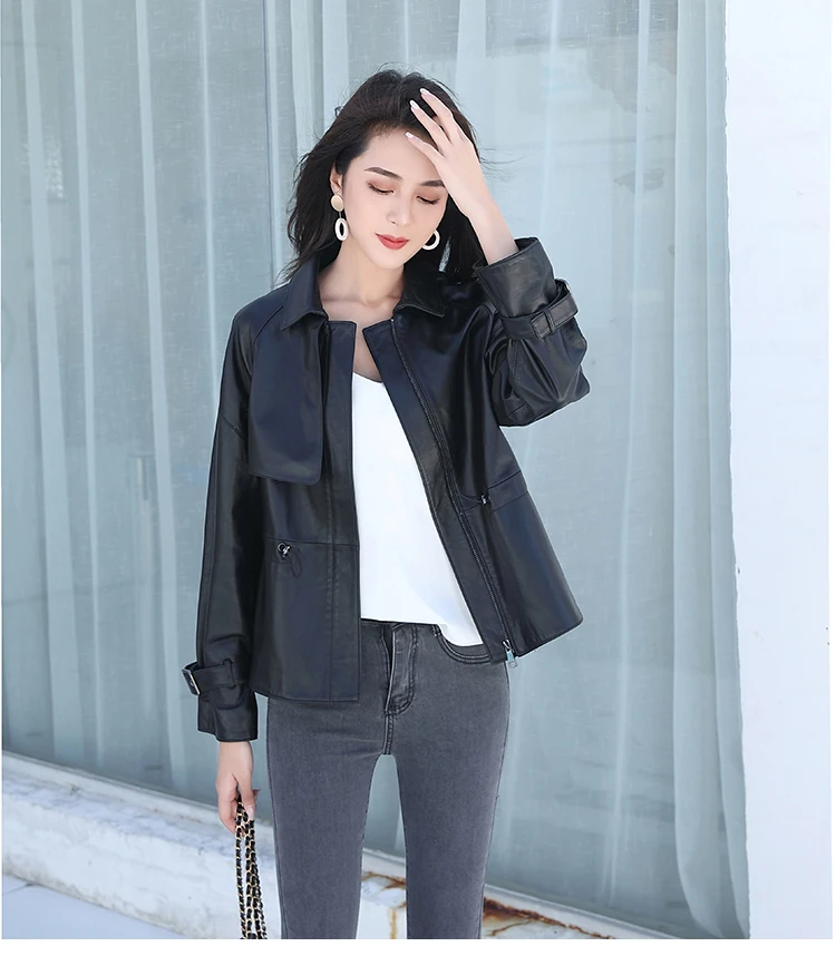 quality Free shipping,2020 women Genuine leather jacket.fashion female sheepskin jacket,casual comfortable leather coat,