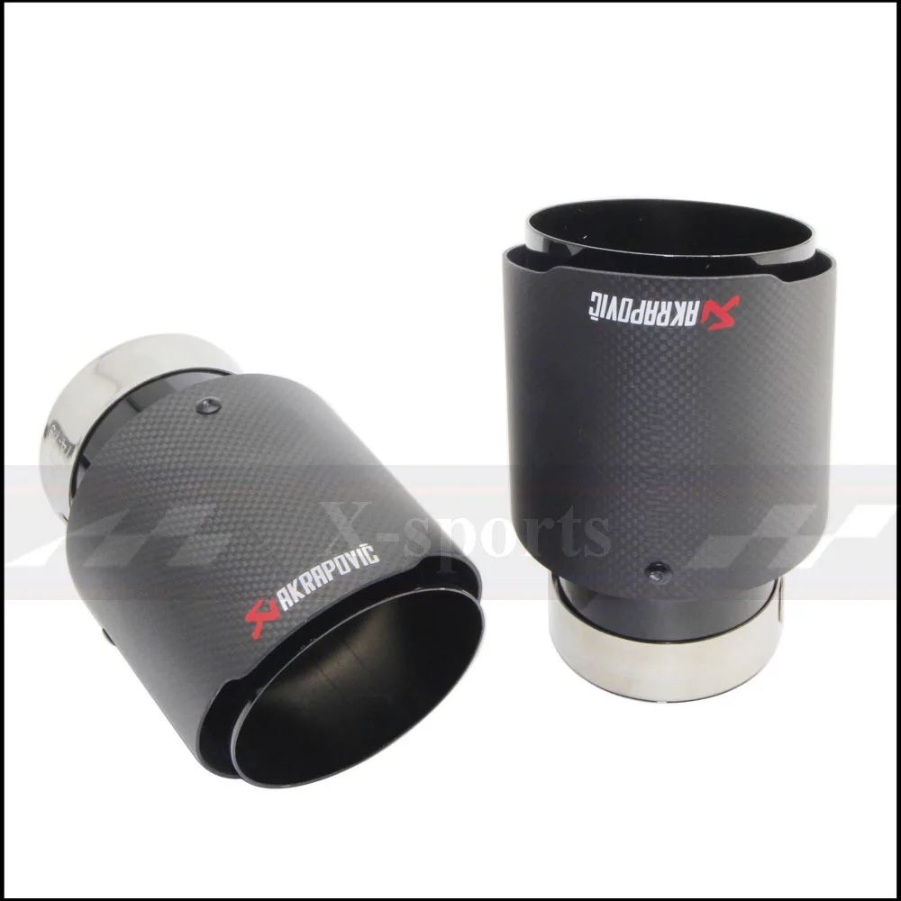 Akrapovic гладкое переплетение матовая углеродная выхлопная система автомобиля глушитель Гладкий наконечник хвостовые трубы универсальные прямые черные отделка из нержавеющей стали