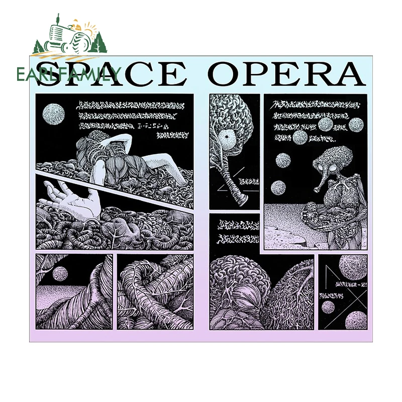 Наклейки и декали на автомобиль EARLFAMILY 13см х 11.4см Space Opera Anime для окон, багажника, бампера и стен VAN Vinyl Wrap.
