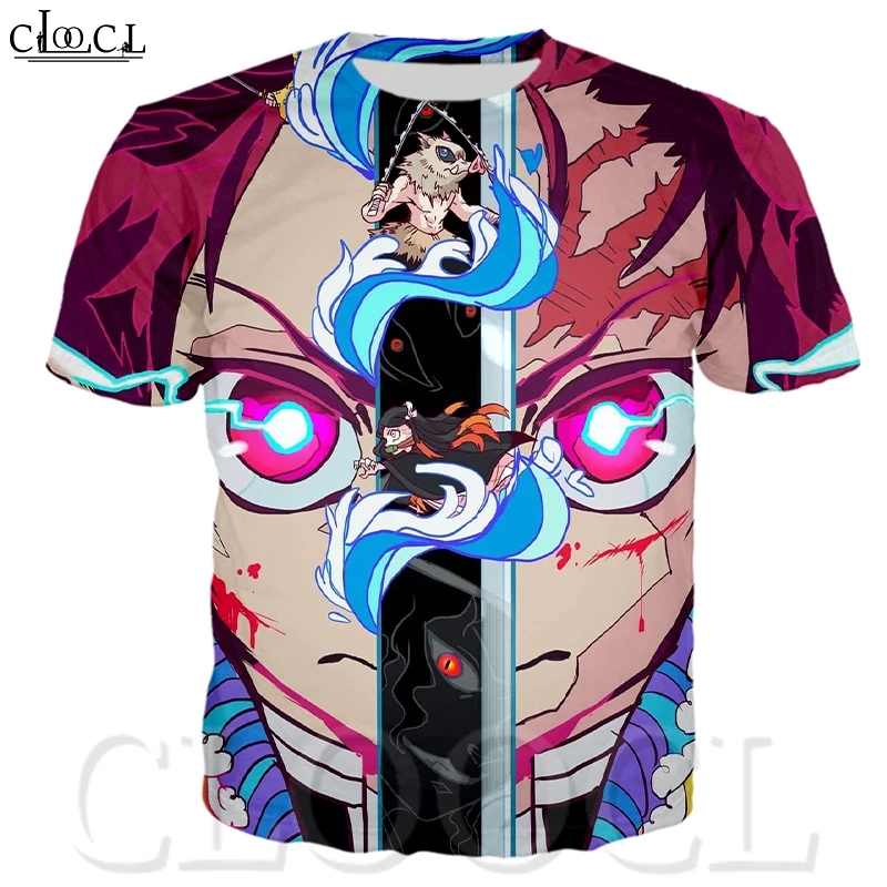 Футболка CLOOCL Kimetsu No Yaiba Kamado Tanjirou Повседневная футболка с круглым вырезом и