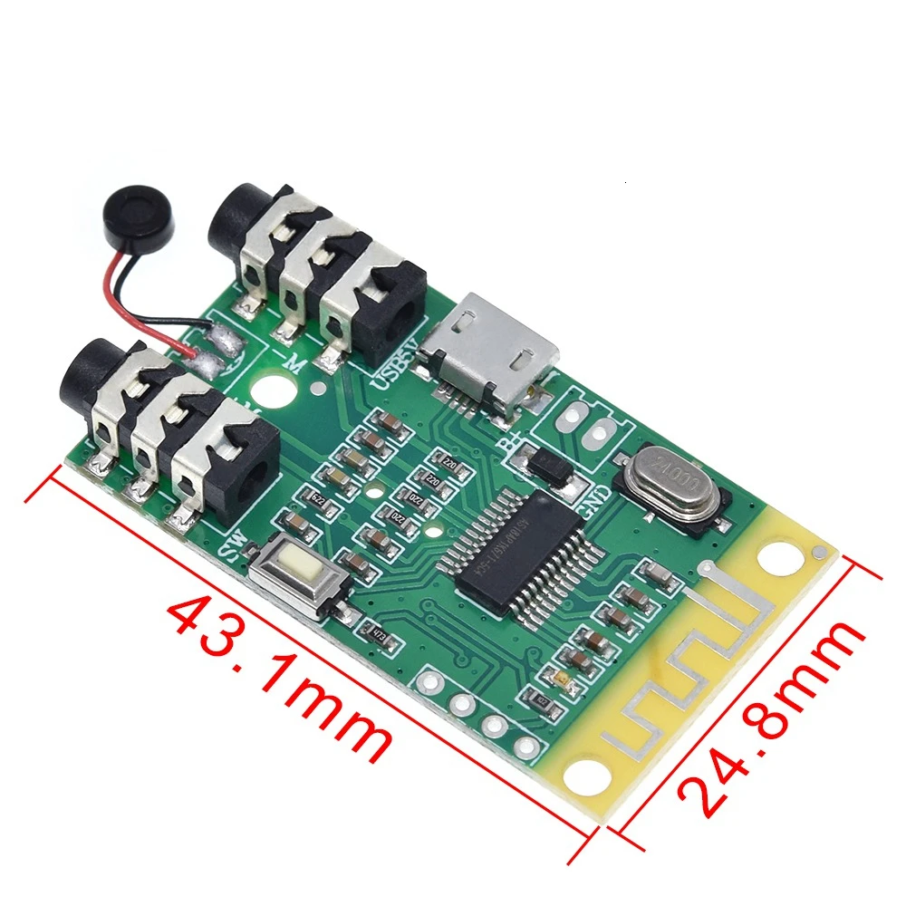 Bluetooth 4,2 аудио передатчик приемник 3,7 В~ 5 в 10 м расстояние MP3 декодирование беспроводной модуль колонки diy 3,5 мм аудио