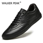 Туфли мужские из натуральной кожи, теннисная обувь, удобные лоферы, плоская подошва, на шнуровке, повседневные, осень