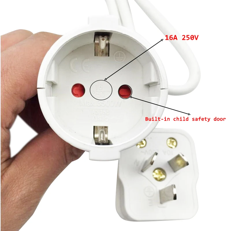 Расширение Мощность шнур 10/16A штепсельная вилка австралийского стандарта ЕС